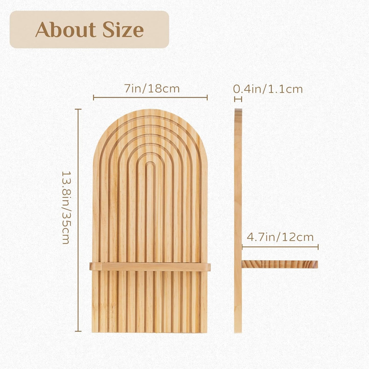 Walasis Boho Wall Decor Set of Two - Natural Modern Minimalist Mid Century Wall Candle Holder for Living Room - Wood Bohemian Decor for Bathroom Nursery Bedroom